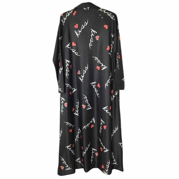 Vintage lounge robe half zip front kiss‎ print mumu - Picture 3 of 7